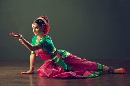 Stock photo of Indian classical dance shows how to use and read body language.