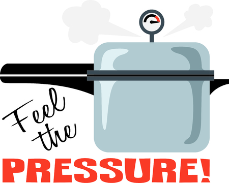 Image of pressure cooker with caption 'Feel the pressure!'