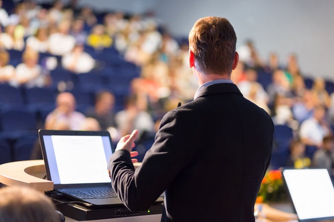 Businessman giving a presentation