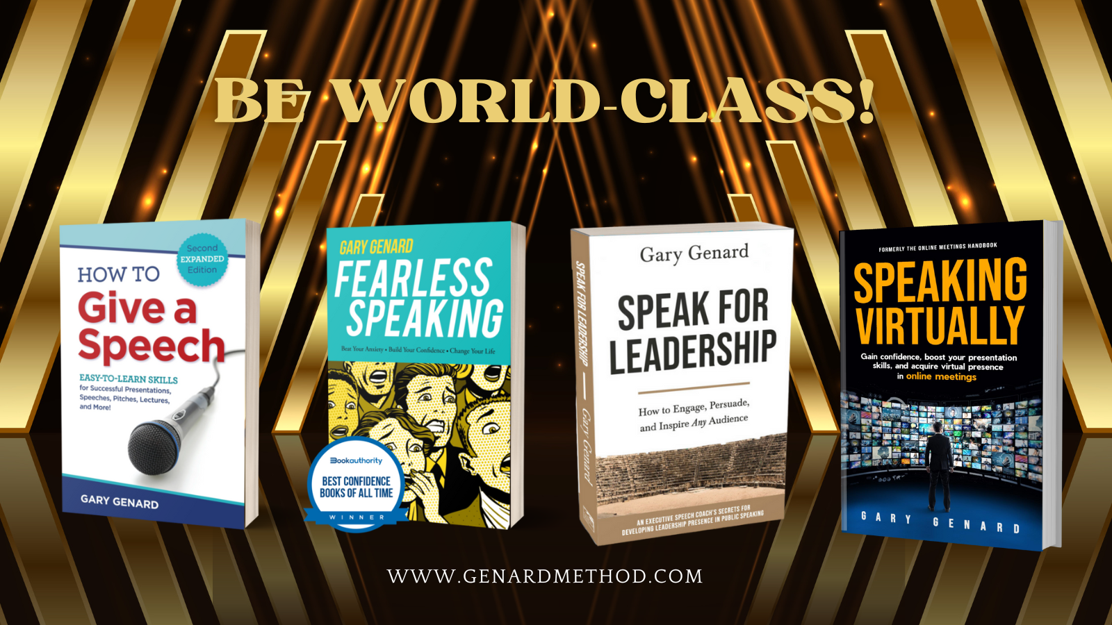 Dr. Gary Genard's public speaking books for leadership.