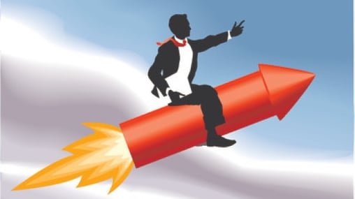 businessman on rocket businessman on rocket