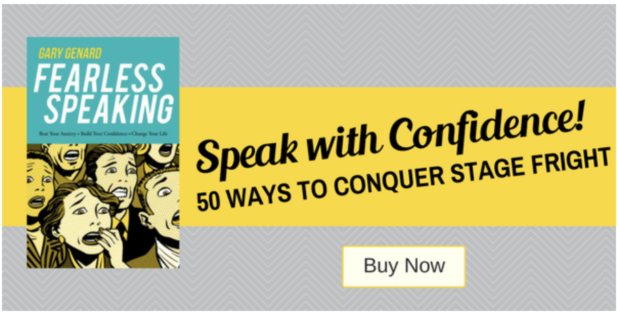 Dr. Gary Genard's book on conquering speech anxiety, Fearless Speaking.