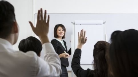 woman making a presentation