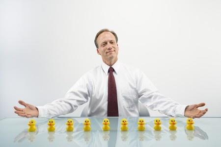 Stock photo of businessman who knows how to organize a presentation.