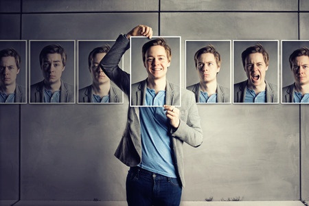 Photo of actor using facial expressions.