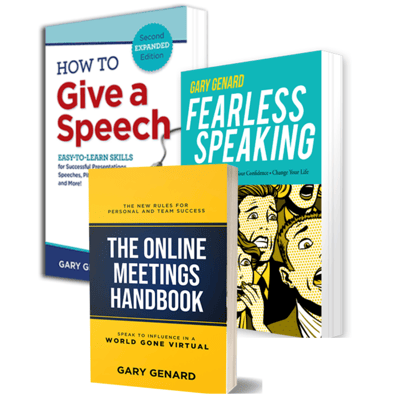 Dr. Gary Genard's books on public speaking.