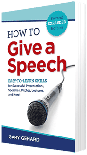 How to give a speech covers how to organize a speech and how to start a speech.
