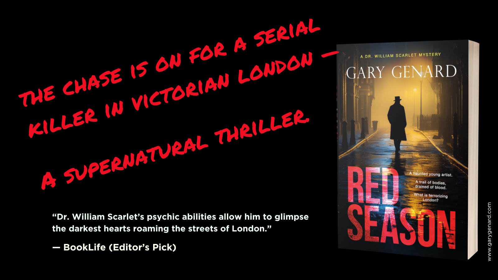 Red Season, Book #1 in the Dr. William Scarlet Mysteries, by Gary Genard.