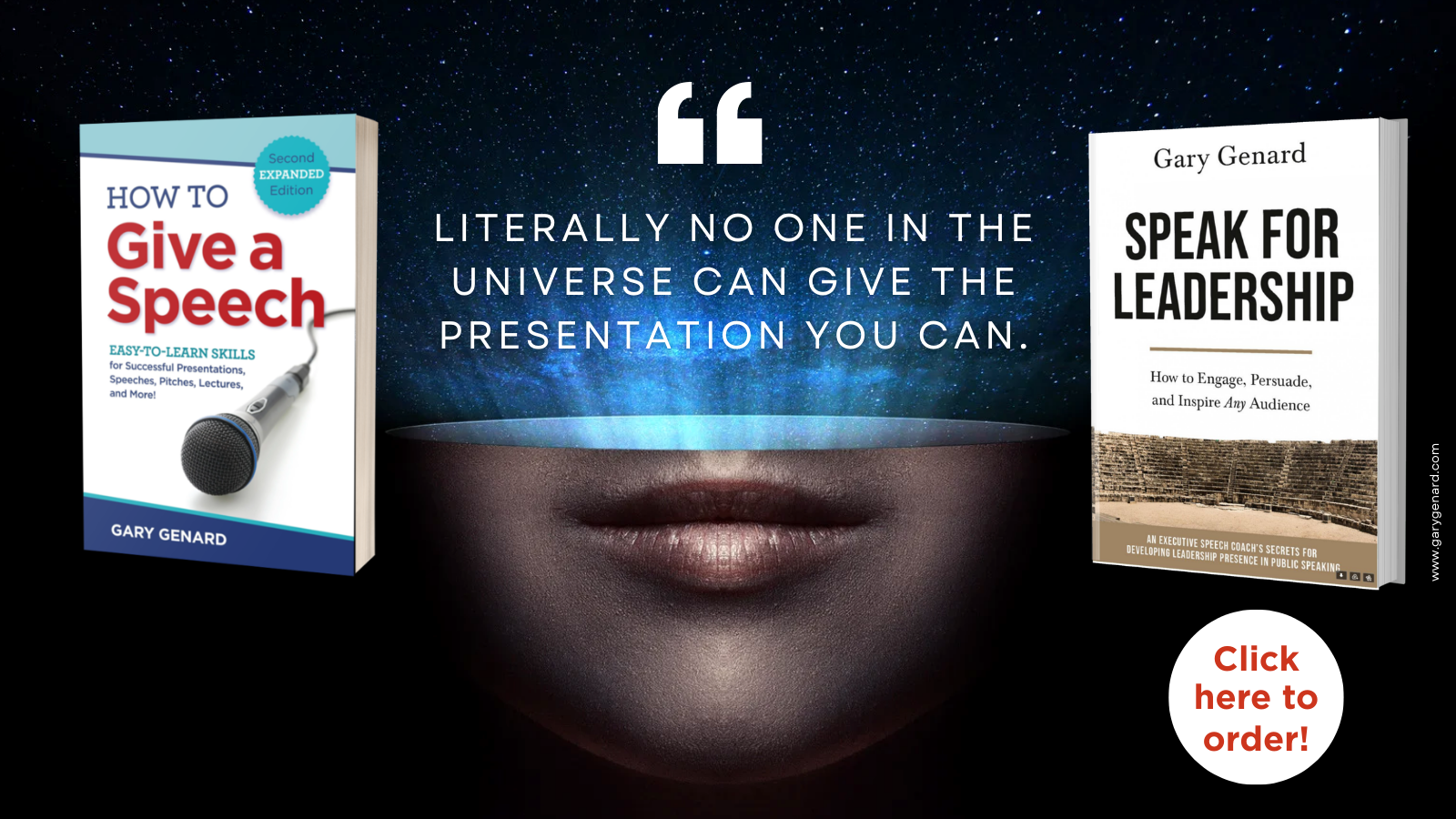 Dr. Gary Genard's Business Speaker's Library for books on public speaking for business.